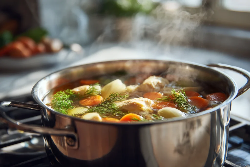 Consomé de Pollo cooking