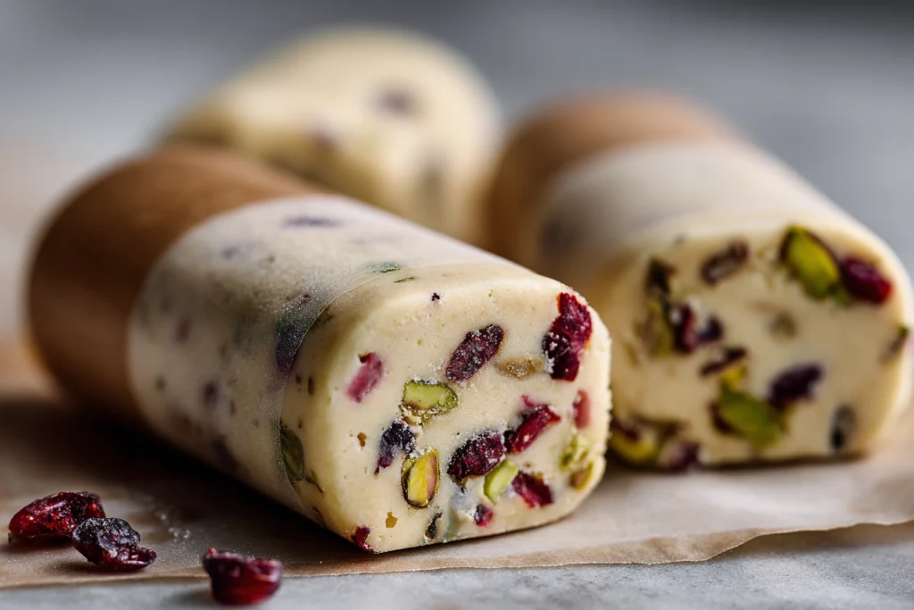 Cranberry Pistachio Shortbread Cookies