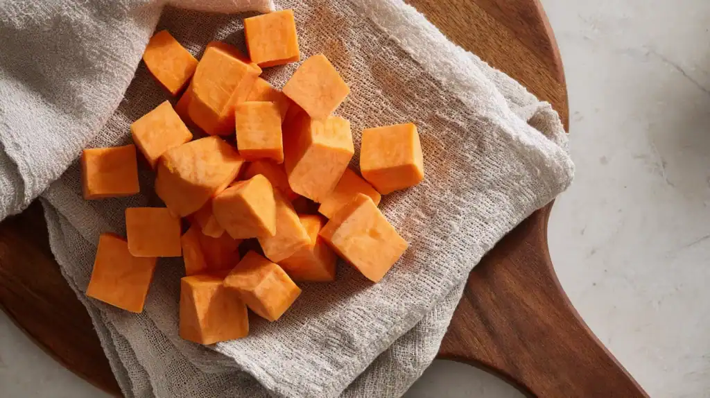 Crispy roasted sweet potatoes
