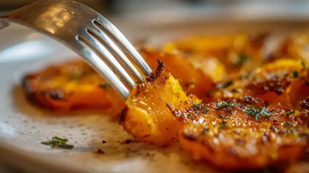 Crispy roasted sweet potatoes